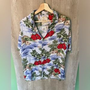 Tasso Elba Island Multicolor Short Sleeve Button-Down Hawaiian Shirt Size Large